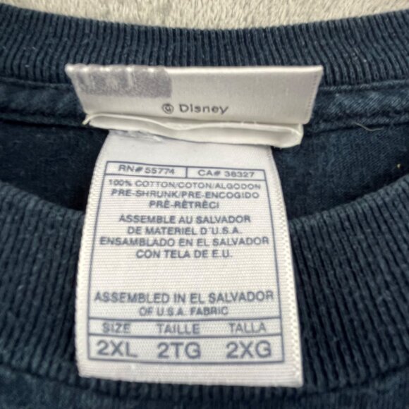 Vintage Walt Disney World Men 2XL Blue Shirt Patriotic Mickey 9/11 Flag July 4th - Picture 8 of 9